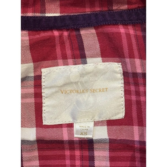Victoria's Secret Plaid Button Up Pajama  Long Sleeve Top‎ Size XS - Picture 3 of 8